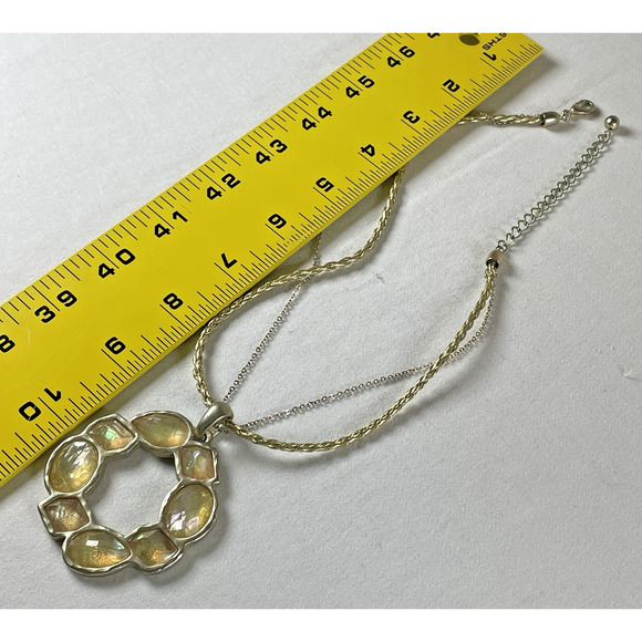 Kenneth Cole Modernist Enamel Geometric Square Silver Tone Earring-Necklace Set - Picture 3 of 8